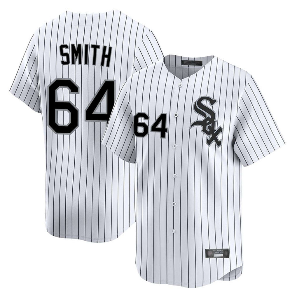 Tlead C.White Sox #64 Shane Smith Player White Stripe Limited Home Stitched Jerseys