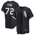 Tlead C.White Sox #72 Carlton Fisk Player Black Home Game Stitched Jerseys