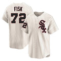 Tlead C.White Sox #72 Carlton Fisk Player Cream Cooperstown Collection Limited Home Stitched Jerseys