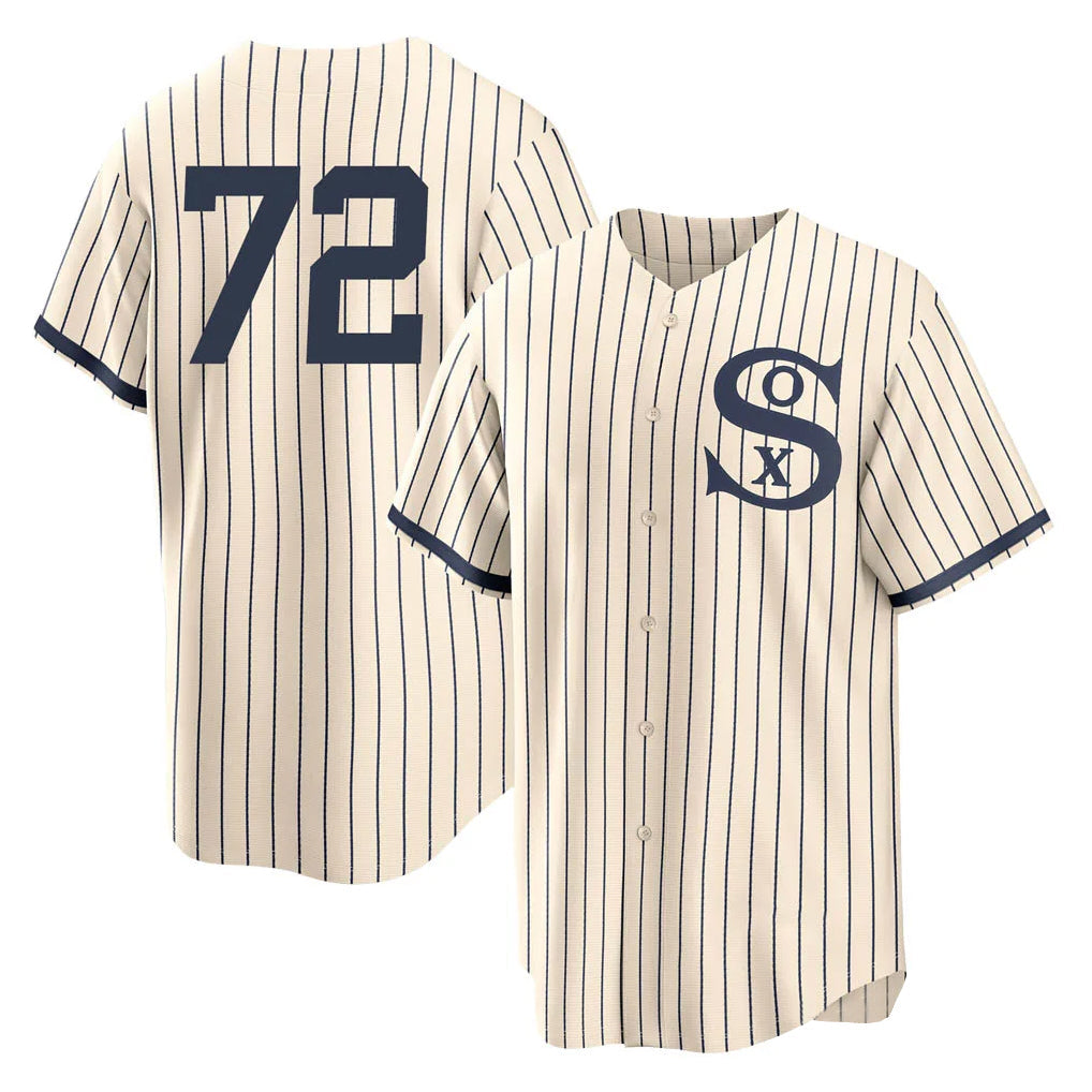 Tlead C.White Sox #72 Carlton Fisk Player Cream Field of Dreams Home Game Stitched Jerseys