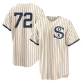 Tlead C.White Sox #72 Carlton Fisk Player Cream Field of Dreams Home Game Stitched Jerseys