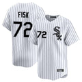 Tlead C.White Sox #72 Carlton Fisk Player White Stripe Limited Home Stitched Jerseys