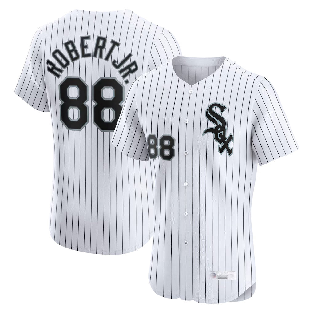 Tlead C.White Sox #88 Luis Robert Jr Player White Stripe Limited Elite Home Stitched Jerseys