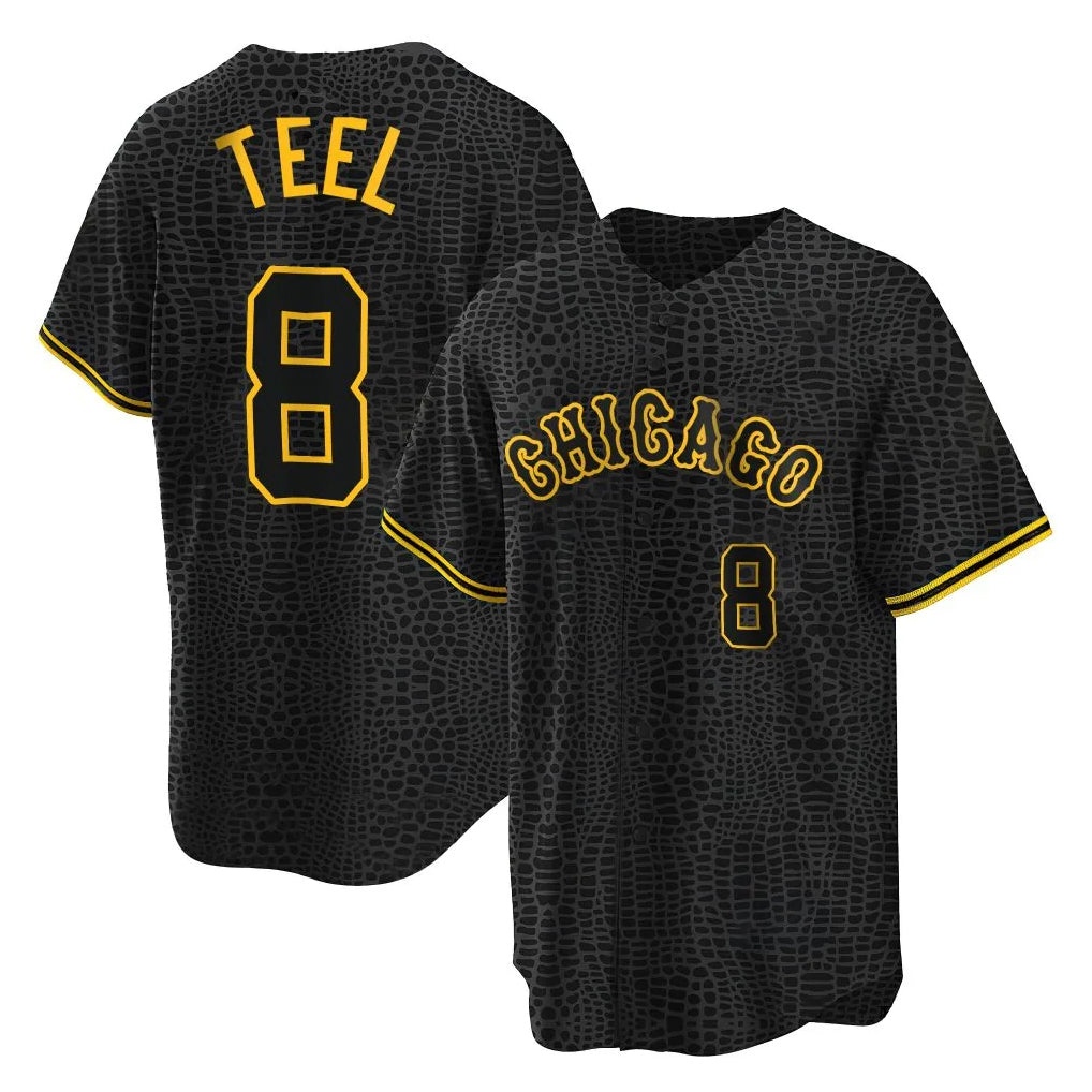 Tlead C.White Sox #8 Kyle Teel Player Black Snake Skin City Home Game Stitched Jerseys