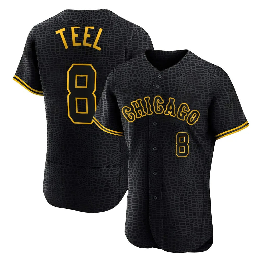 Tlead C.White Sox #8 Kyle Teel Player Black Snake Skin City Limited Elite Home Stitched Jerseys