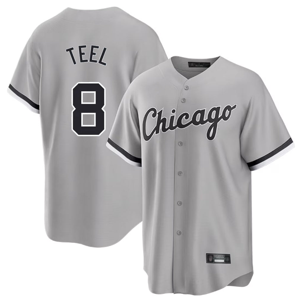 Tlead C.White Sox #8 Kyle Teel Player Gray Home Game Stitched Jerseys