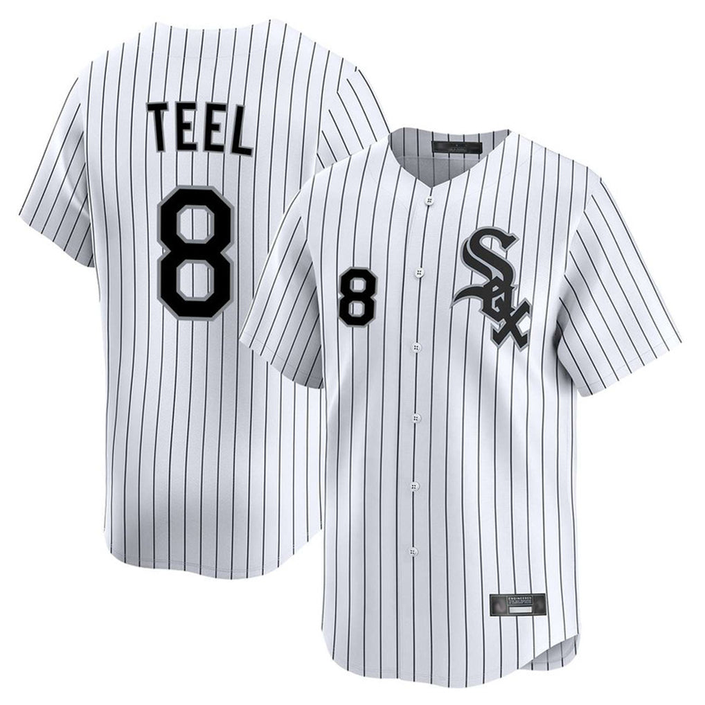 Tlead C.White Sox #8 Kyle Teel Player White Stripe Limited Home Stitched Jerseys
