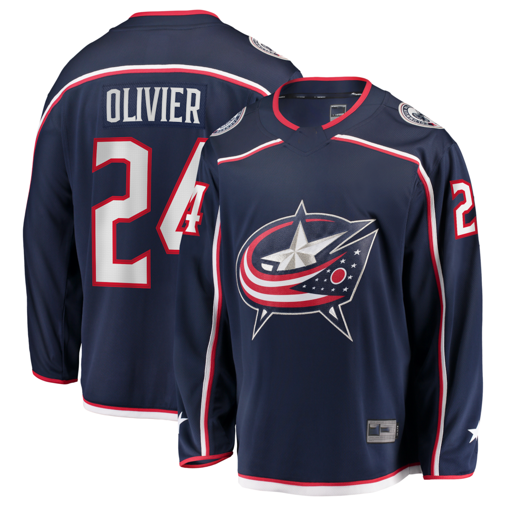 Tlead CB.Jackets #24 Mathieu Olivier Navy Home Breakaway Jersey
