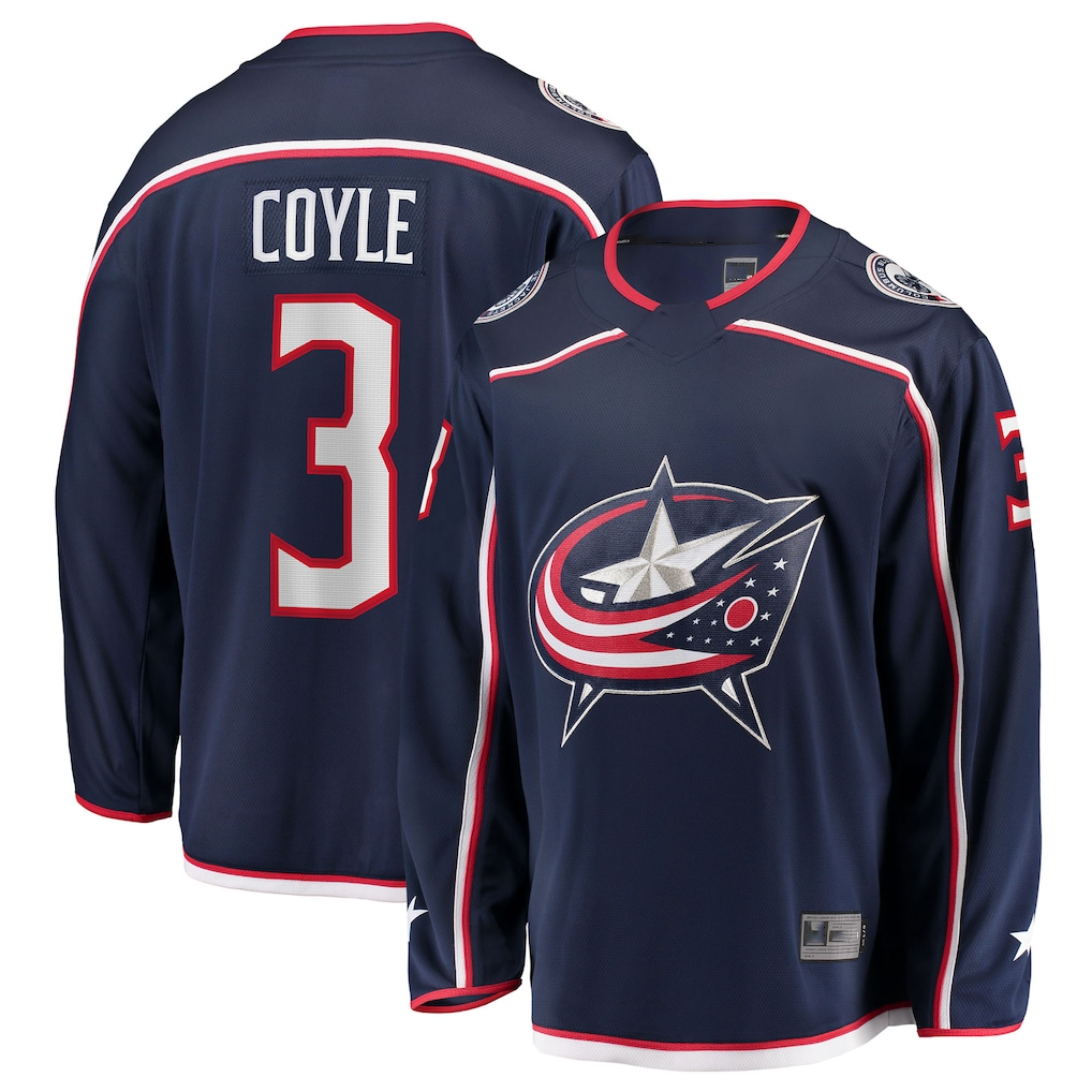 Tlead CB.Jackets #3 Charlie Coyle Navy Home Breakaway Jersey