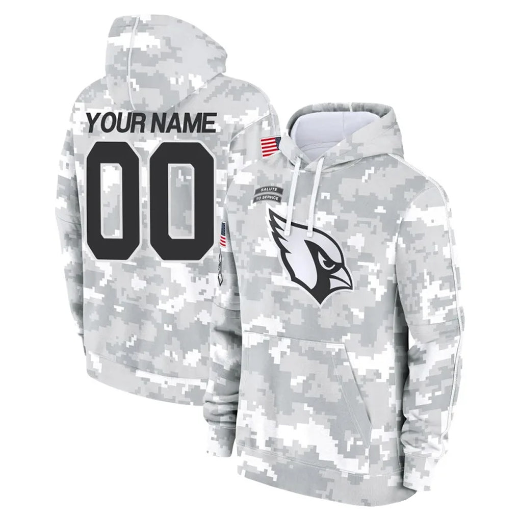 Tlead Custom A.Cardinals Arctic Camo Salute to Service Limited Hoodie Any Name & Numbers Stitched Jerseys