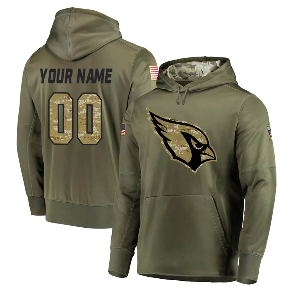 Tlead Custom A.Cardinals Olive Salute to Service Limited Hoodie Any Name & Numbers Stitched Jerseys