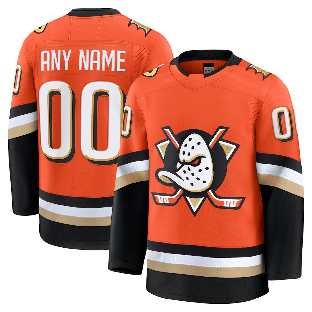 Tlead Custom A.Ducks Orange Home Authentic Pro Jerseys