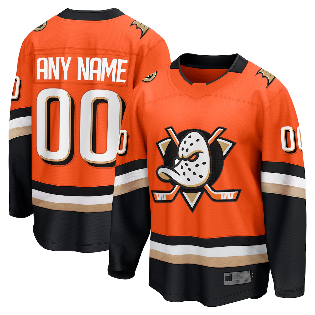 Tlead Custom A.Ducks Orange Home Breakaway Jerseys
