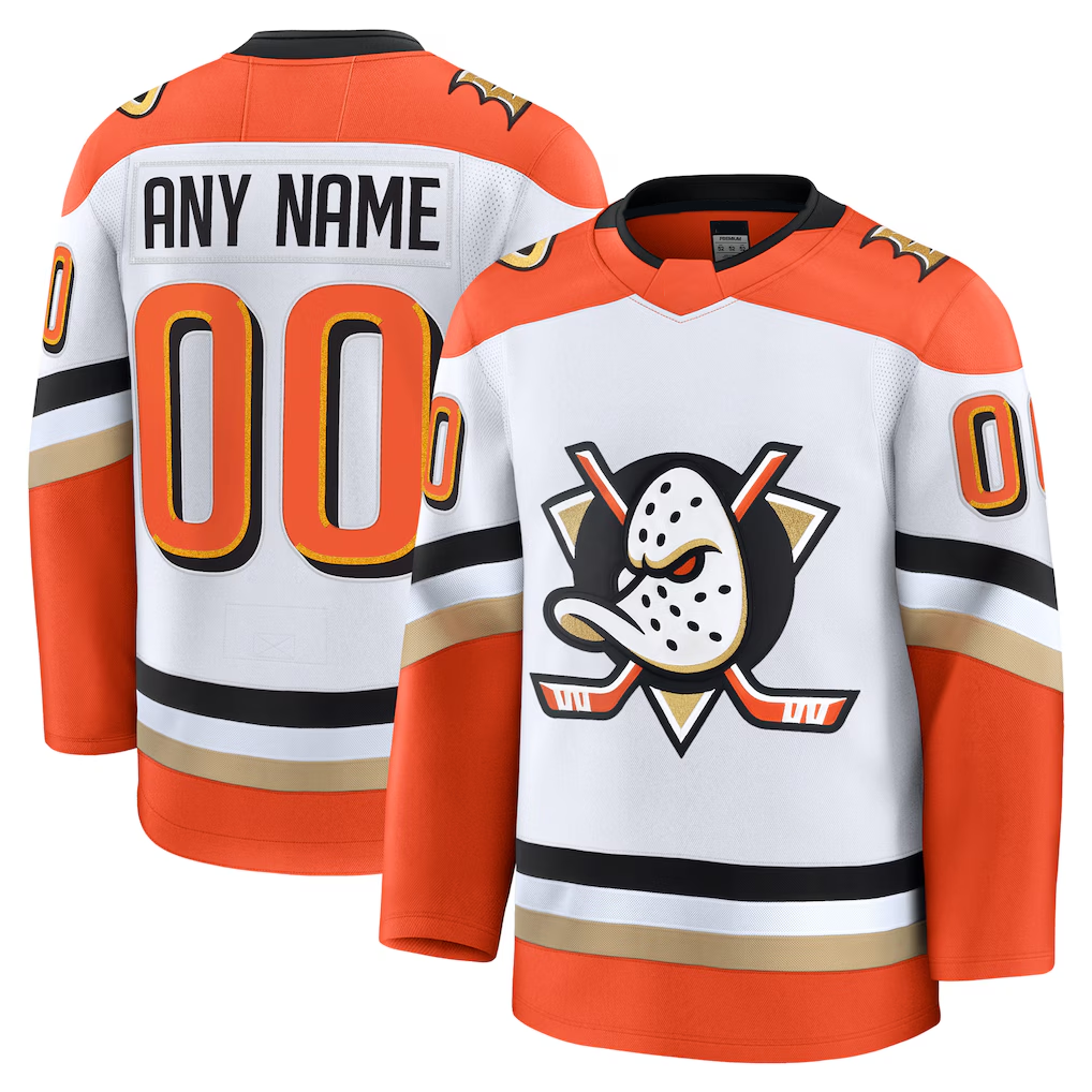 Tlead Custom A.Ducks White Away Premium Jerseys