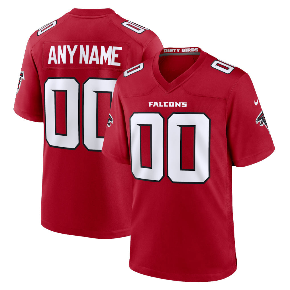 Tlead Custom A.Falcons Red Replica Home Game Any Name & Numbers Stitched Jerseys