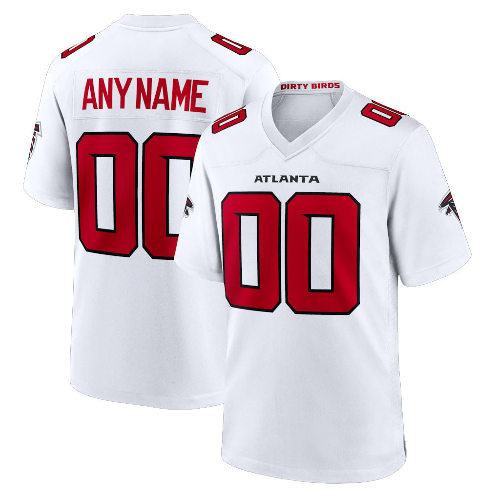 Tlead Custom A.Falcons White Replica Home Game Any Name & Numbers Stitched Jerseys