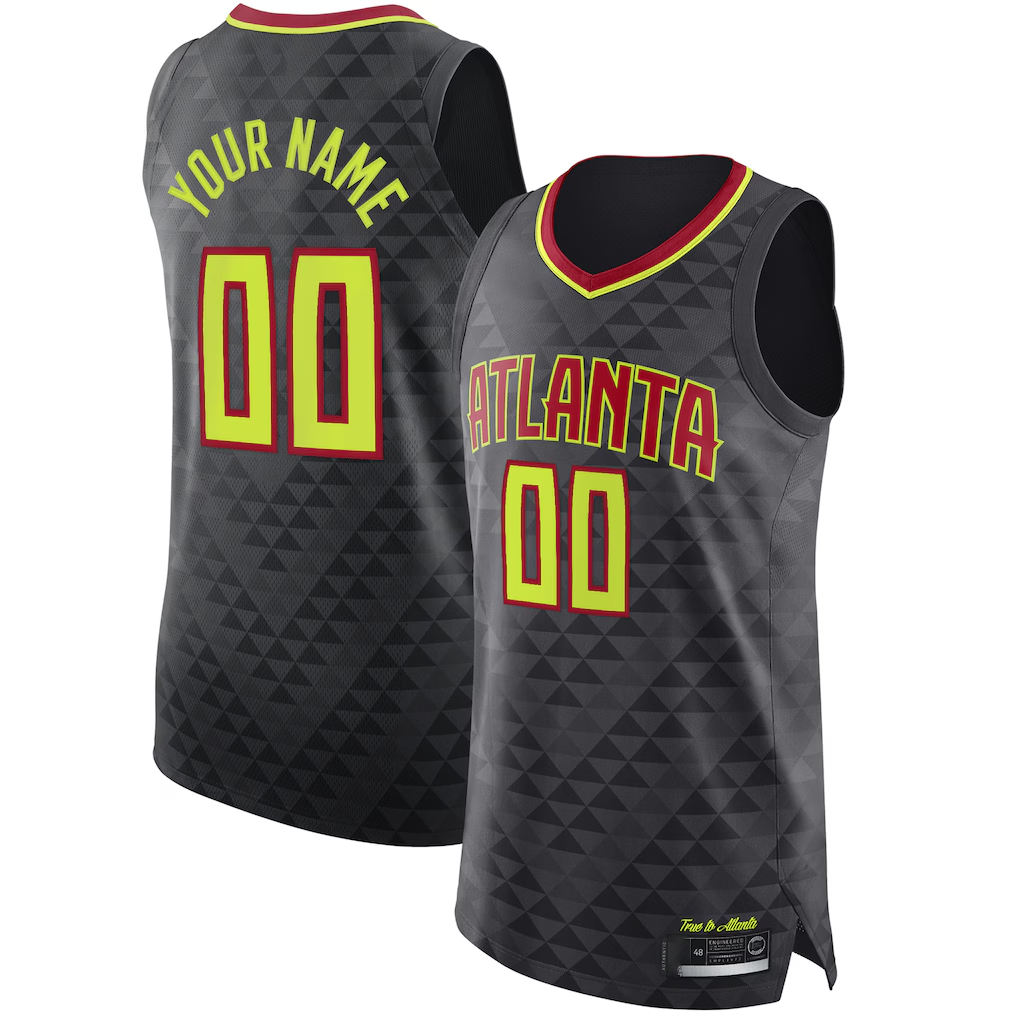 Tlead Custom A.Hawks Black Authentic Jerseys - Icon Edition