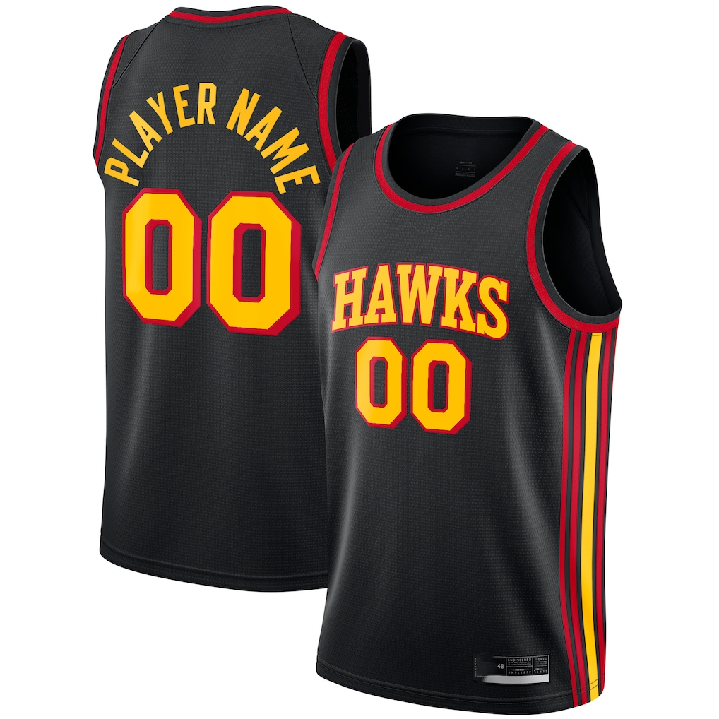 Tlead Custom A.Hawks  Black Swingman Jerseys - Statement Edition
