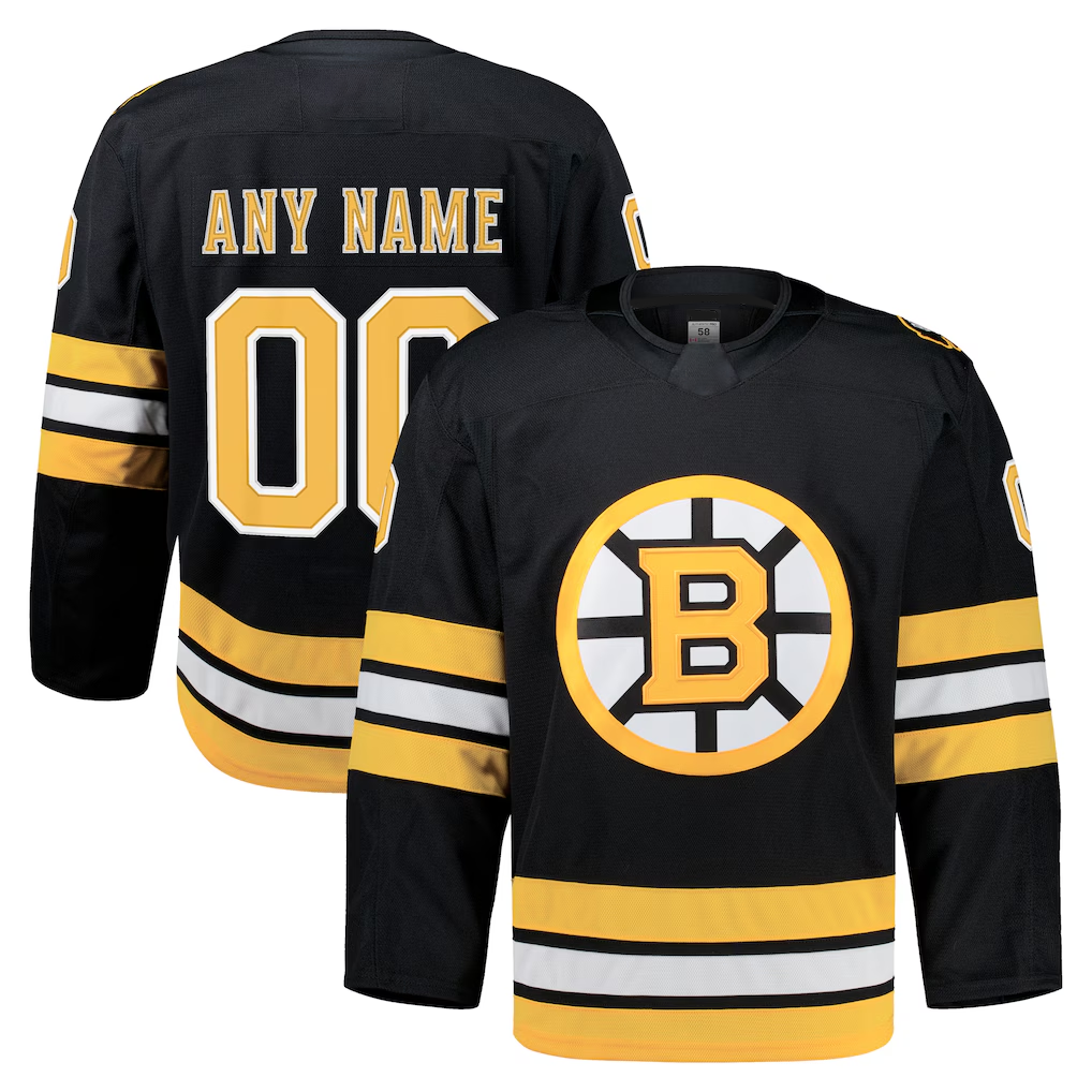 Tlead Custom B.Bruins Black Home Authentic Pro Stitched Jerseys