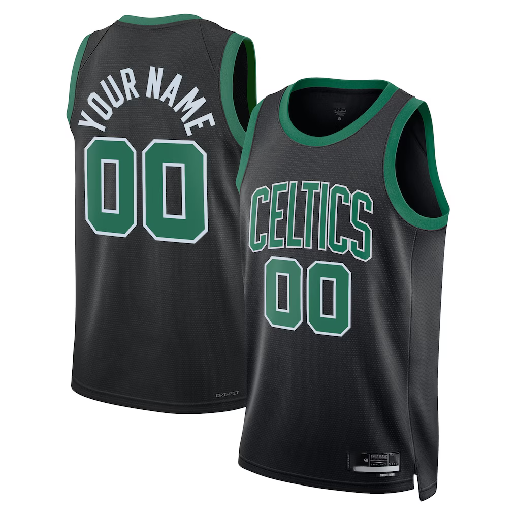 Tlead Custom B.Celtics Black 2022-23 Swingman Jerseys - Statement Edition