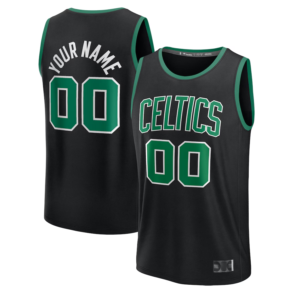 Tlead Custom B.Celtics Black Fast Break Jerseys - Statement Edition