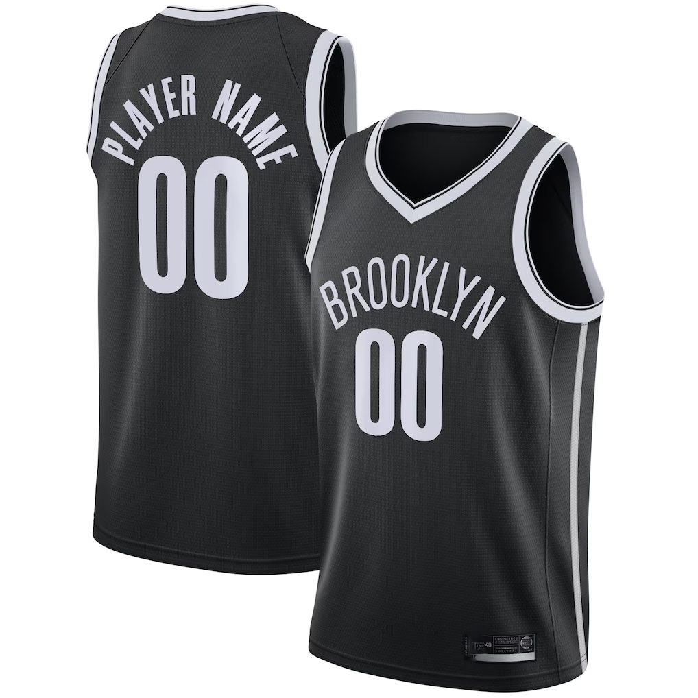 Tlead Custom B.Nets Black 202021 Swingman Jerseys - Icon Edition