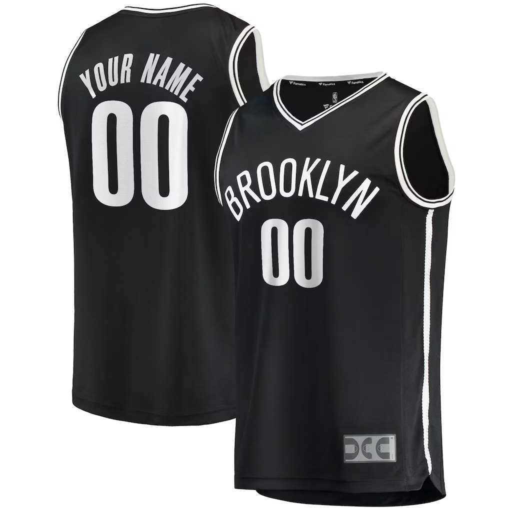 Tlead Custom B.Nets Black Fast Break Replica Jerseys - Icon Edition