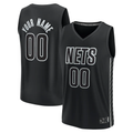 Tlead Custom B.Nets Fanatics Black Fast Break Stitched Jerseys- Statement Edition