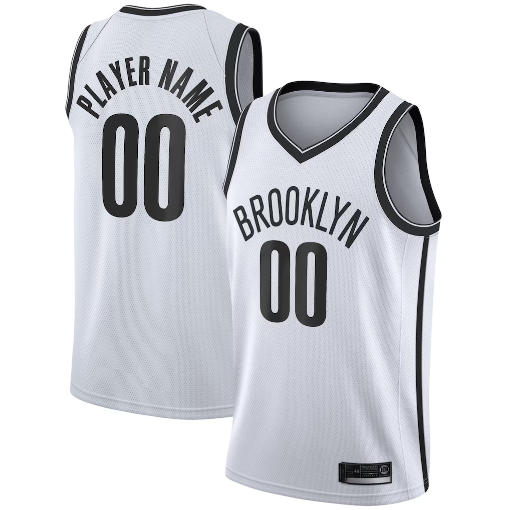 Tlead Custom B.Nets White 2020-21 Swingman Jerseys - Association Edition