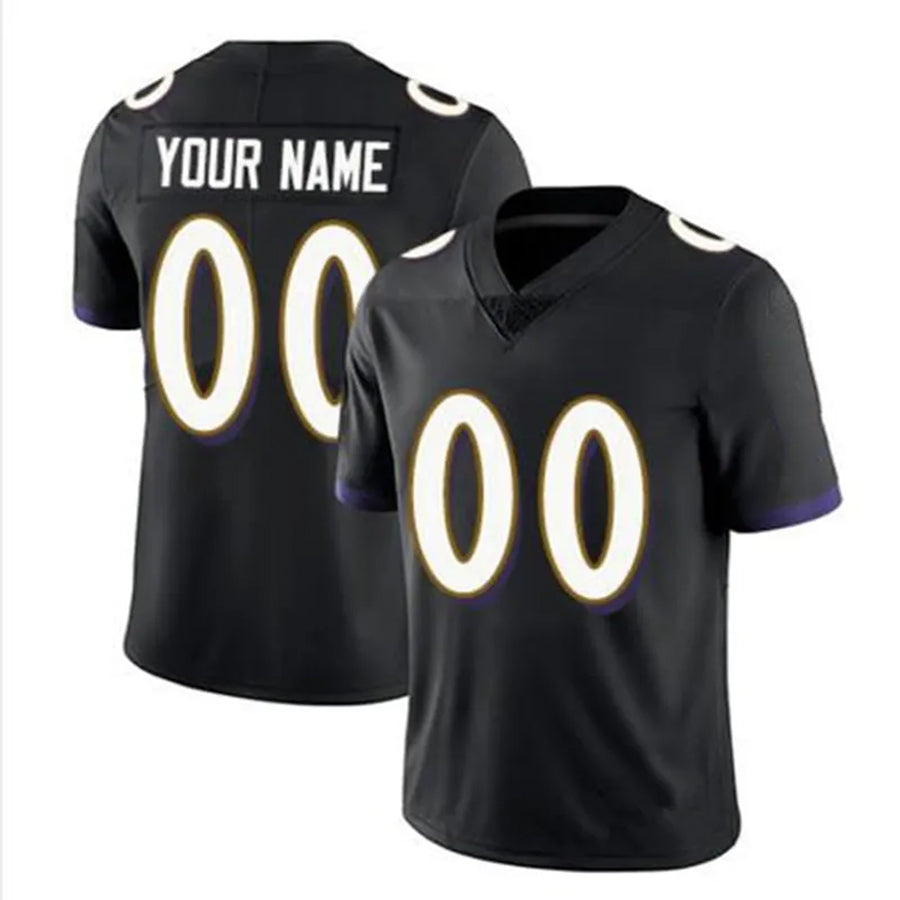 Tlead Custom B.Ravens Black Replica Limited Game Stitched Jerseys