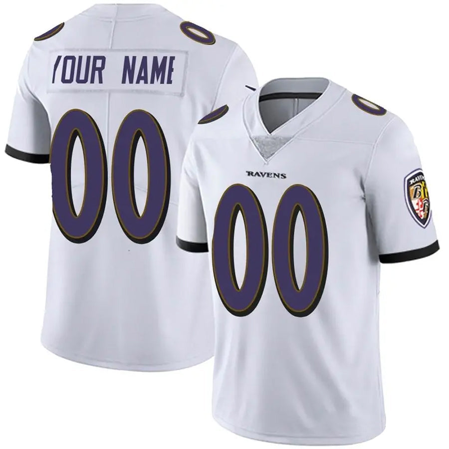 Tlead Custom B.Ravens White Vapor F.U.S.E. Limited Stitched Jerseys