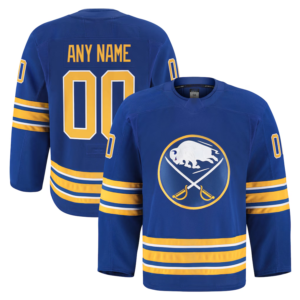 Tlead Custom B.Sabres Royal Home Authentic Pro Stitched Jerseys
