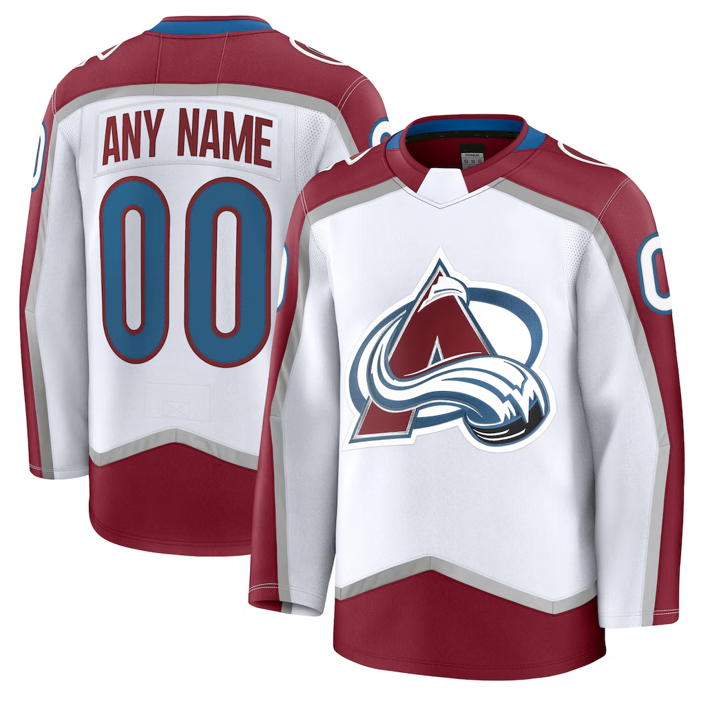Tlead Custom C.Avalanche White Away Premium Jerseys