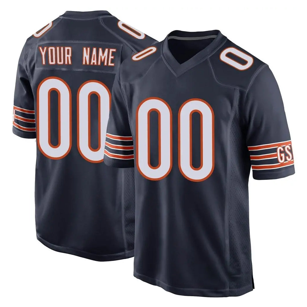 Tlead Custom C.Bears Navy Home Game Any Name & Numbers Stitched Jerseys