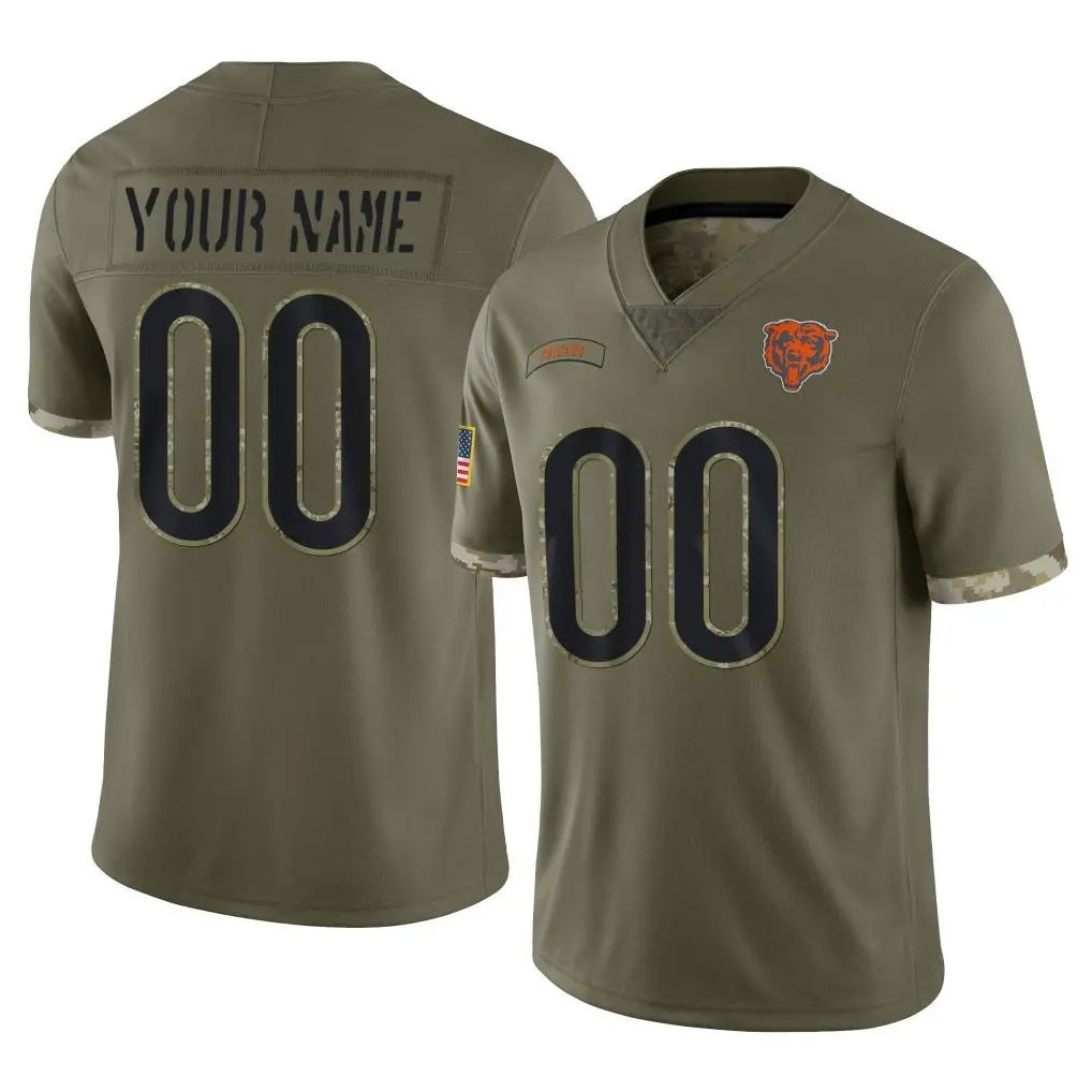 Tlead Custom C.Bears Olive Salute to Service Limited Game Any Name & Numbers Stitched Jerseys