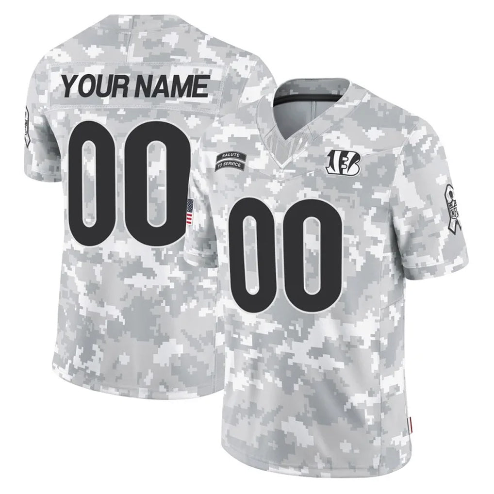 Tlead Custom C.Bengals Arctic Camo Salute to Service Limited Any Name & Numbers Stitched Jerseys