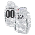 Tlead Custom C.Bengals Arctic Camo Salute to Service Pullover Hoodie Limited Any Name & Numbers Stitched Jerseys
