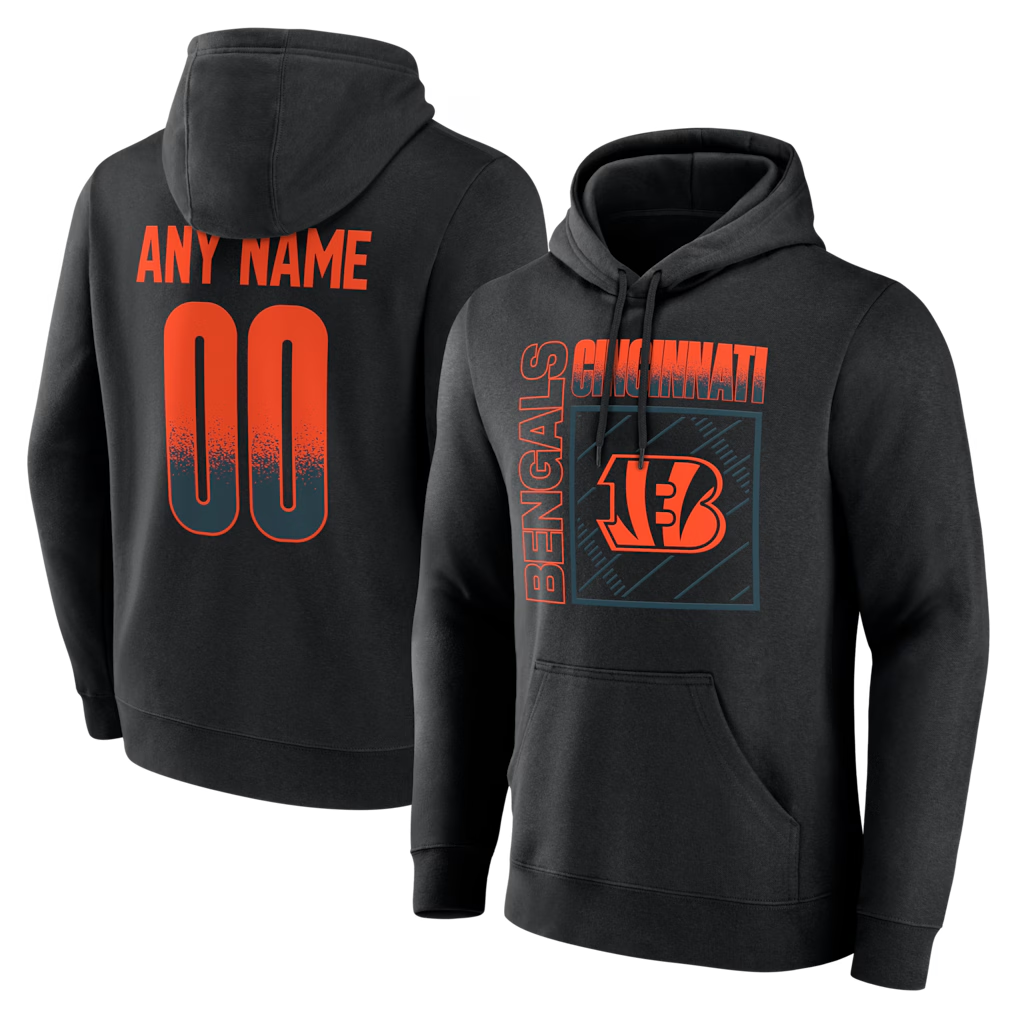 Tlead Custom C.Bengals Black Home Field Pop Personalized Name & Number Hoodie Stitched Jerseys
