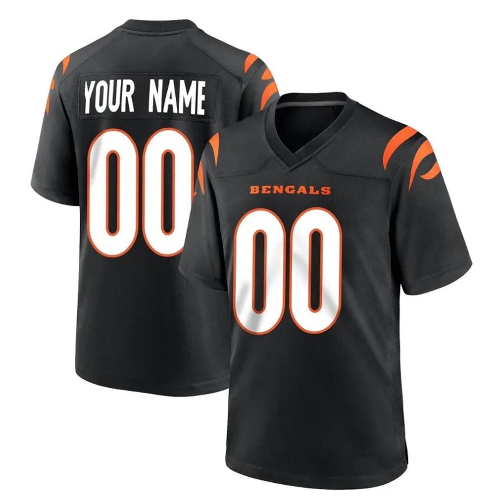 Tlead Custom C.Bengals Black Home Game Any Name & Numbers Stitched Jerseys