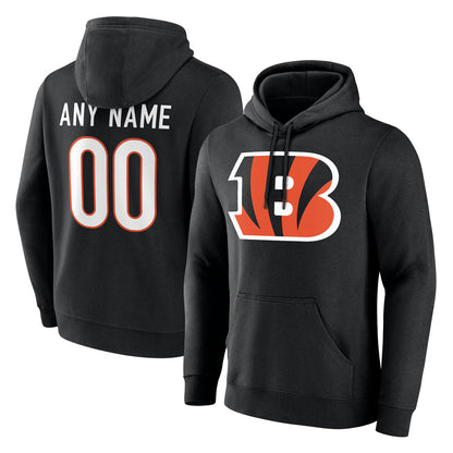 Tlead Custom C.Bengals Black Long Sleeve Hoodie Any Name & Numbers Stitched Jerseys