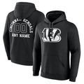 Tlead Custom C.Bengals Black Personalized Name & Number Pullover Hoodie Stitched Jerseys