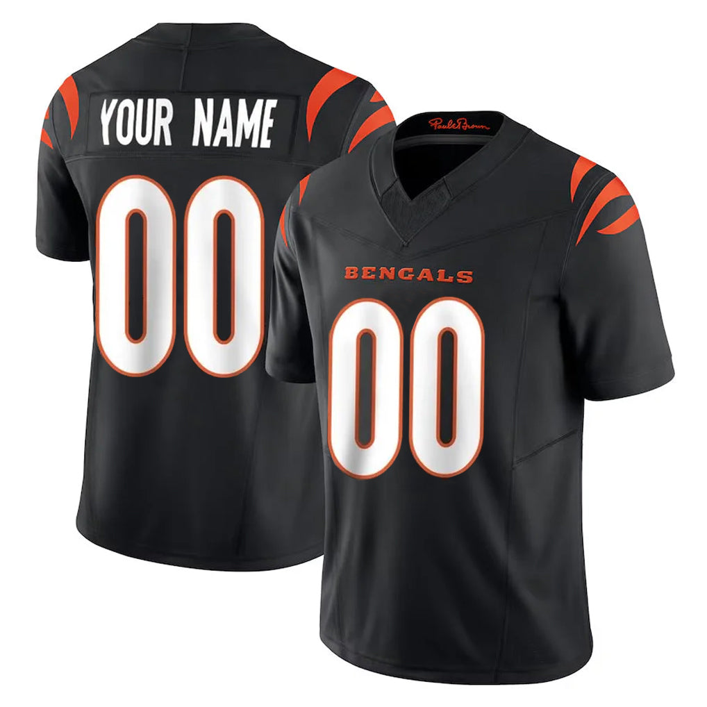 Tlead Custom C.Bengals Black Vapor F.U.S.E. Limited Home Game Any Name & Numbers Stitched Jerseys