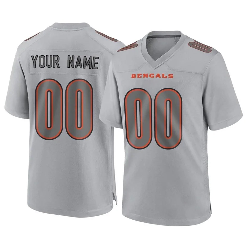 Tlead Custom C.Bengals Gray Atmosphere Fashion Game Any Name & Numbers Stitched Jerseys