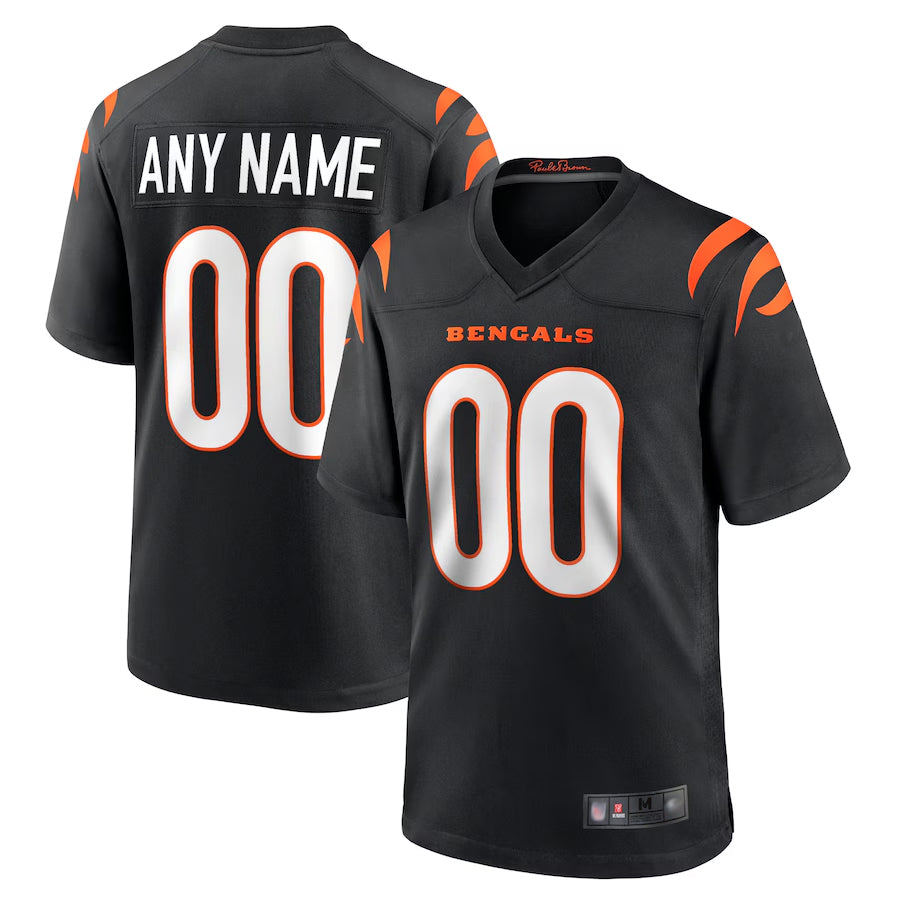 Tlead Custom C.Bengals Home Replica Game Football Jerseys - Black - Custom