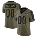 Tlead Custom C.Bengals Olive Salute to Service Game Any Name & Numbers Stitched Jerseys
