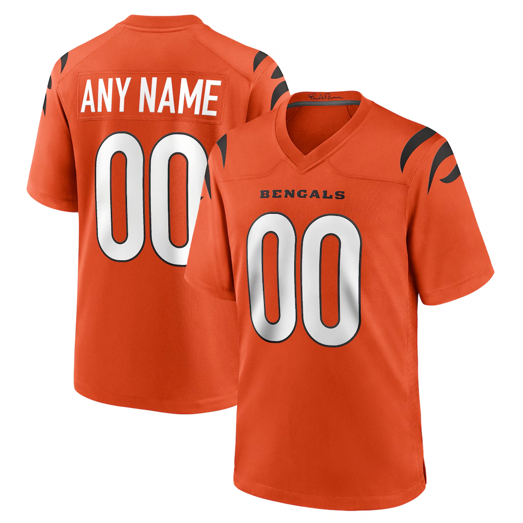 Tlead Custom C.Bengals Orange Alternate Game Stitched Jerseys