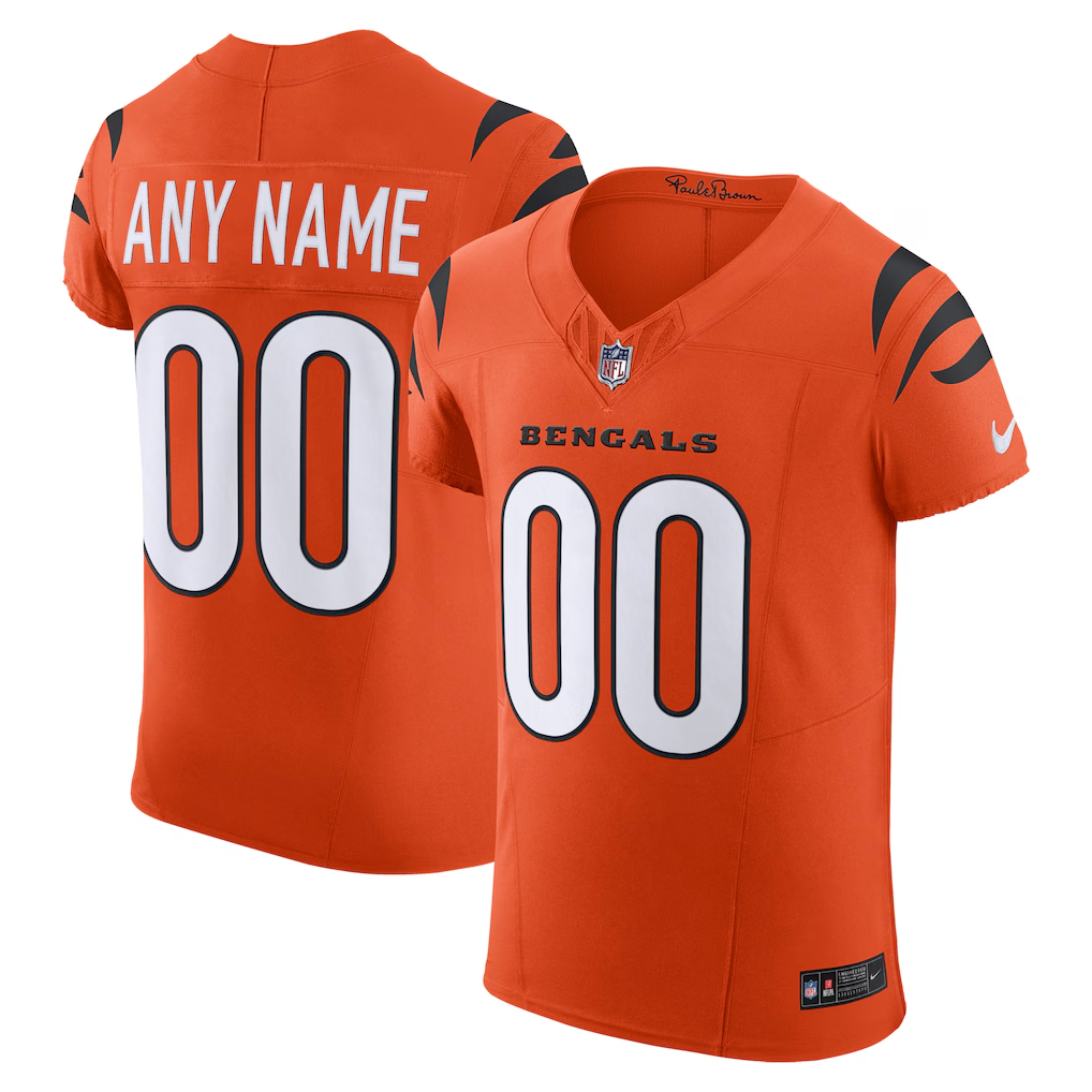 Tlead Custom C.Bengals Orange Alternate Vapor F.U.S.E. Elite Stitched Jerseys