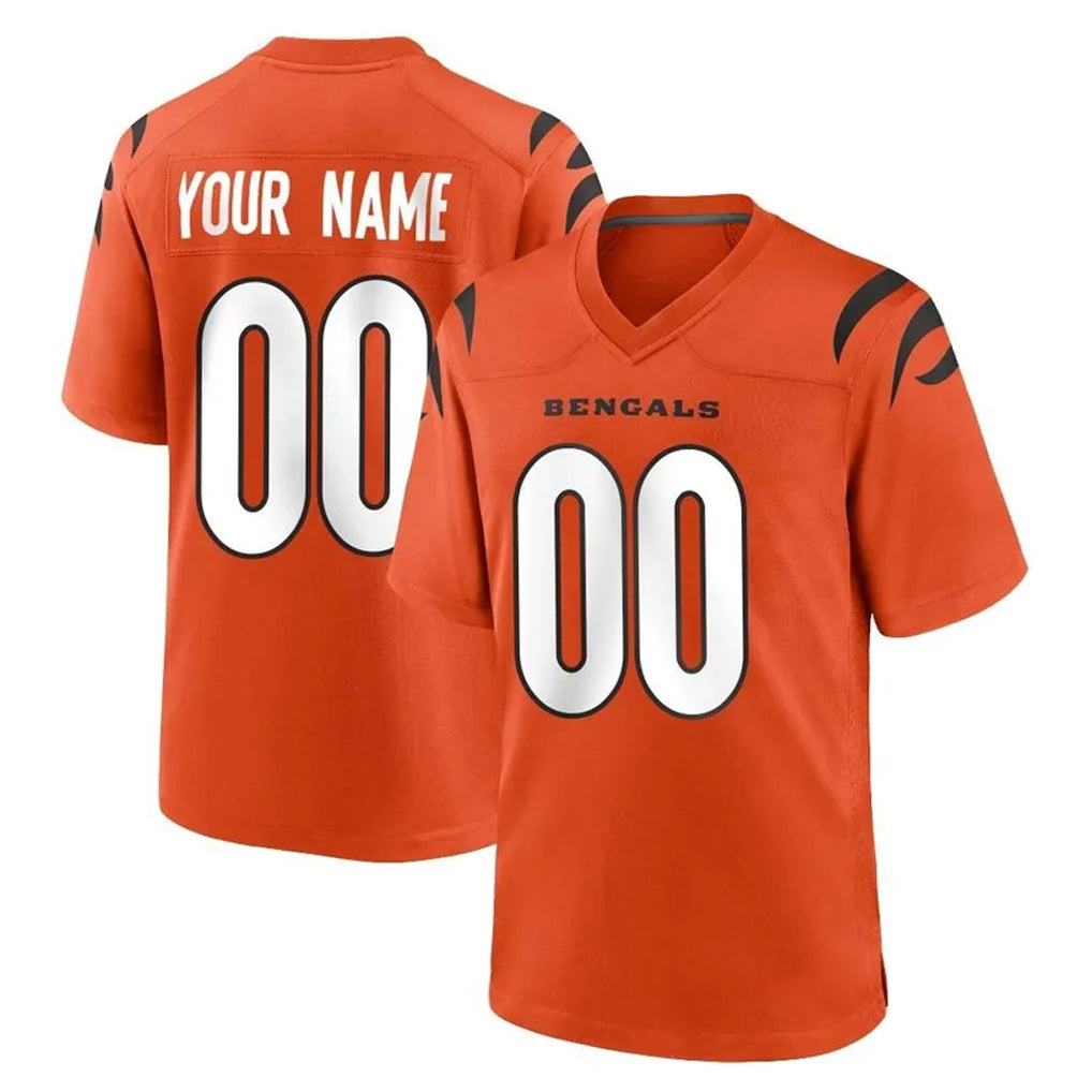 Tlead Custom C.Bengals Orange Home Game Any Name & Numbers Stitched Jerseys