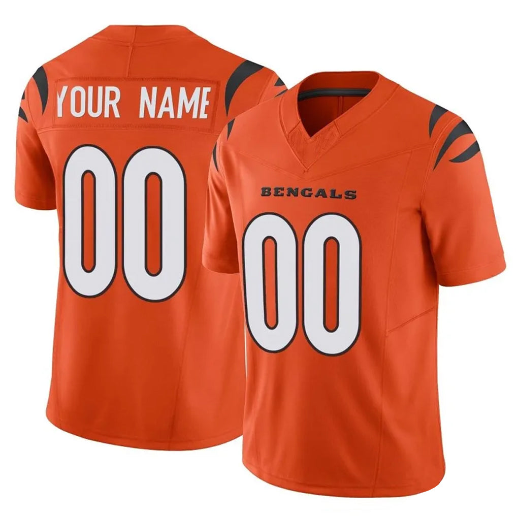Tlead Custom C.Bengals Orange Vapor F.U.S.E. Limited Home Game Any Name & Numbers Stitched Jerseys