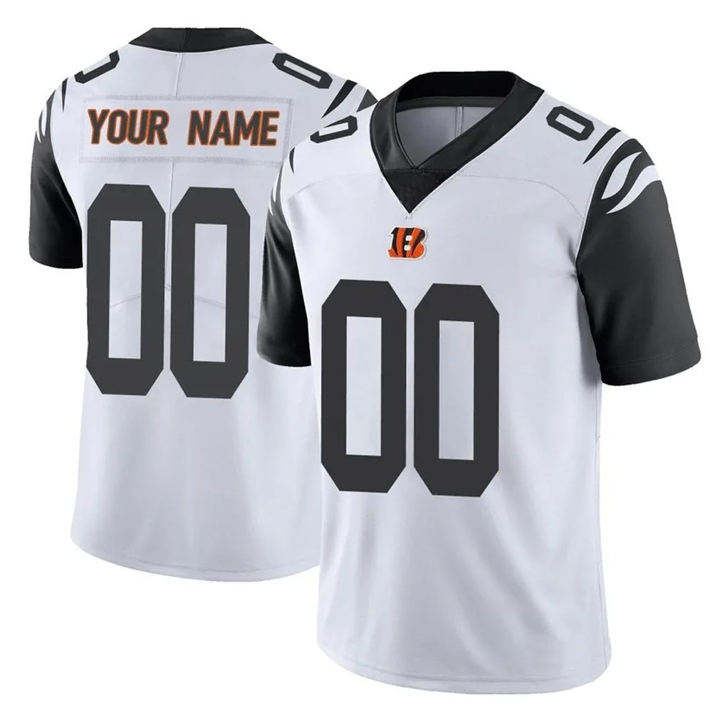 Tlead Custom C.Bengals White Color Rush Vapor Untouchable Limted Home Game Any Name & Numbers Stitched Jerseys